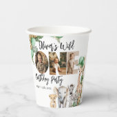 Wild One Birthday Safari Animal Foto Pappbecher (Rückseite)