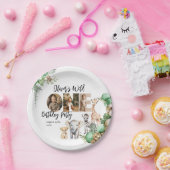 Wild One Birthday Safari Animal Foto Pappteller (Party)