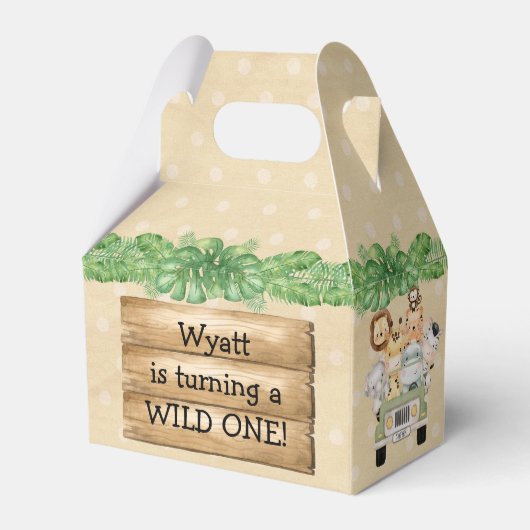 Wild One Birthday Safari Geschenkschachtel (Vorderseite)