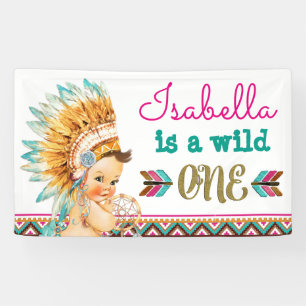 Wild One Birthday Tribal Banner 1. Geburtstag
