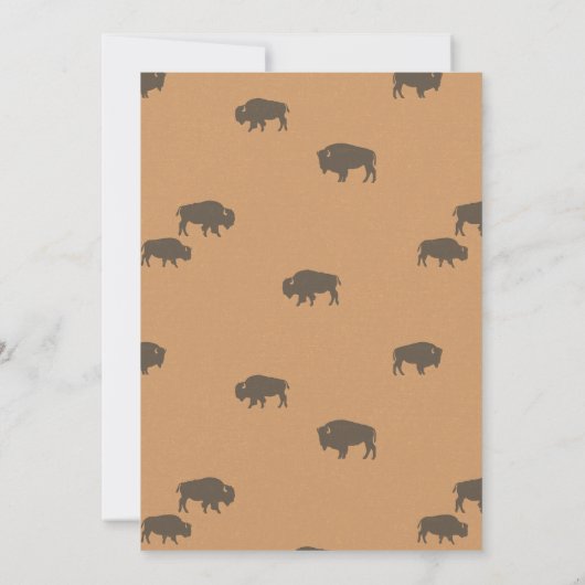 Wild One Bison Birthday Einladung (Rückseite)