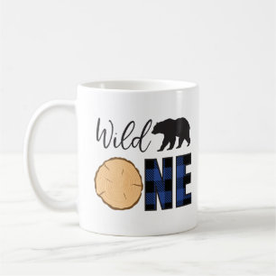 Wild One Black Bar Blue Kariert 1. Geburtstagskuge Kaffeetasse