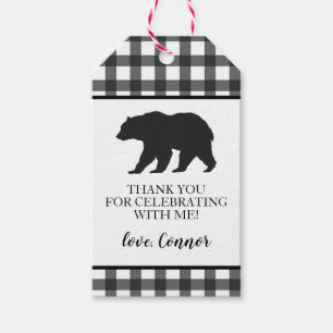 Wild One Black Bear Kariert Danke Geschenkanhänger