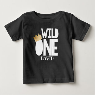Wild ONE Black Gold Baby Boy Erster Geburtstag Out Baby T-shirt