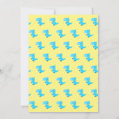 Wild ONE Blue Dinosaur Boy 1. Geburtstag Einladung (Rückseite)