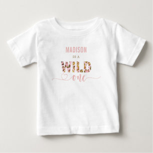 Wild One Blush Pink Jungle Safari 1. Geburtstag Baby T-shirt