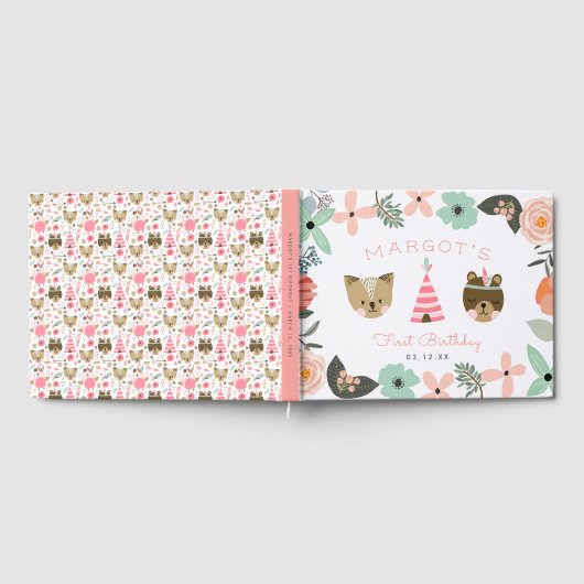 Wild One | Boho Camping Theme First Birthday Party Gästebuch (Voll)