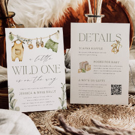Wild One | Boho Safari All in One Baby Dusche Einladung