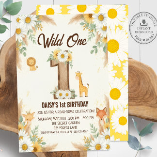 Wild One Boho Safari Einladung zum ersten Geburtst