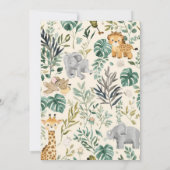 Wild One Boho Safari Jungle Animals 1st Birthday Einladung (Rückseite)