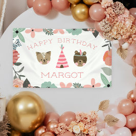 Wild One | Boho Woodland Animals Geburtstagsparty Banner