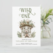 Wild One Boy 1. Geburtstag Party Einladung (Stehend Vorderseite)