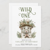 Wild One Boy 1. Geburtstag Party Einladung (Vorne/Hinten)