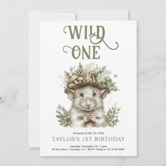Wild One Boy 1. Geburtstag Party Einladung