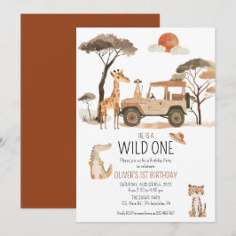Wild One Boy 1. Geburtstag Safari Save The Date