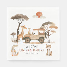 Wild One Boy 1. Geburtstag Safari Serviette