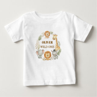 Wild One Boy 1st Birthday Safari Baby Baby T-shirt