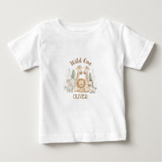Wild One Boy 1st Birthday Safari Baby Baby T-shirt