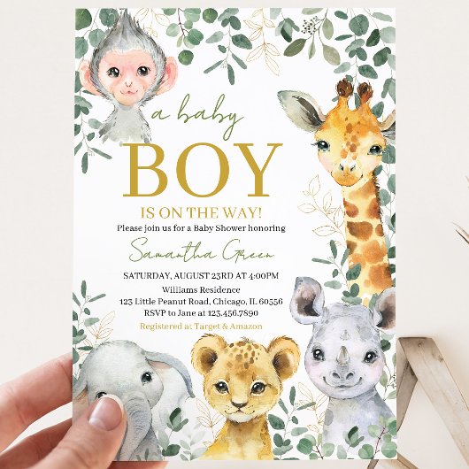 Wild One Boy Baby Shower Einladung