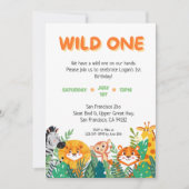 Wild One Boy Birthday Einladung (Vorderseite)