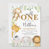 Wild One Boy Birthday Einladung (Vorderseite)