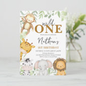 Wild One Boy Birthday Einladung (Stehend Vorderseite)