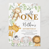 Wild One Boy Birthday Einladung (Vorne/Hinten)