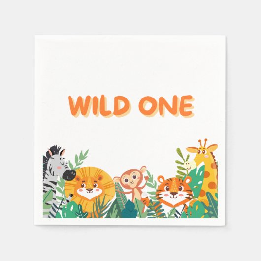 Wild One Boy Birthday Paper Napkin Serviette (Vorderseite)