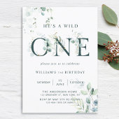 Wild One Boy Botanical First Birthday Einladung
