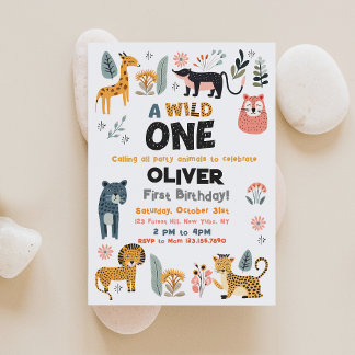 Wild One Boy Einladung zum ersten Geburtstag