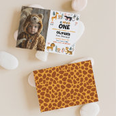 Wild One Boy First Birthday Foto Einladung