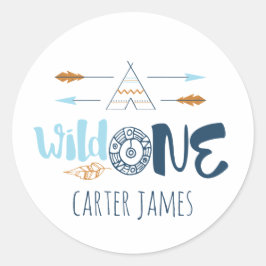 Wild One Boy First Birthday Stickers