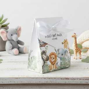 Wild One Boy Safari Dschungeltiere Baby Shower Geschenkschachtel