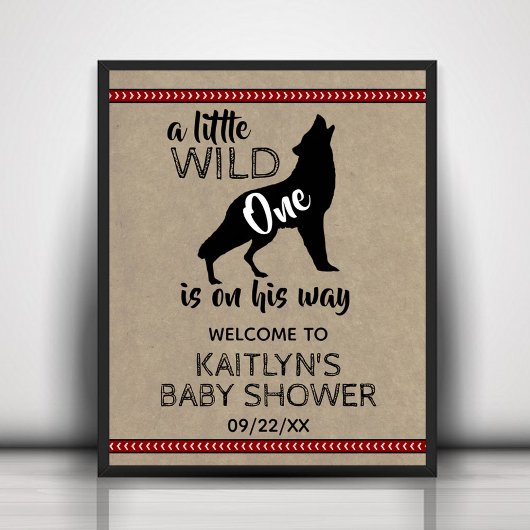 Wild One Boys Baby Dusche Willkommen Poster