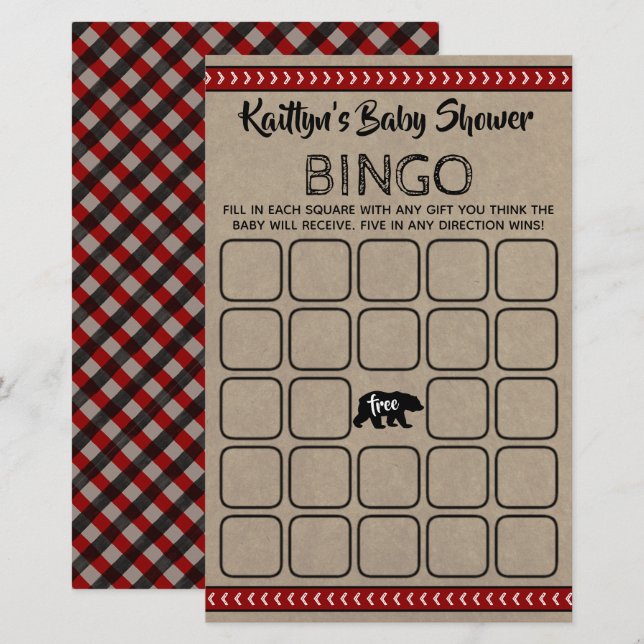 Wild One Boys Baby Shower Bingo (Vorne/Hinten)