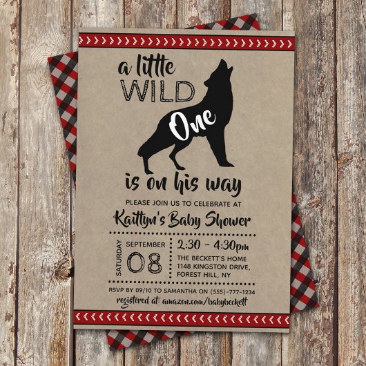 Wild One Boys Baby Shower Einladung