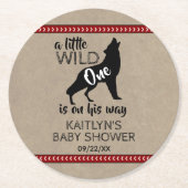 Wild One Boys Baby Shower Runder Pappuntersetzer (Vorderseite)