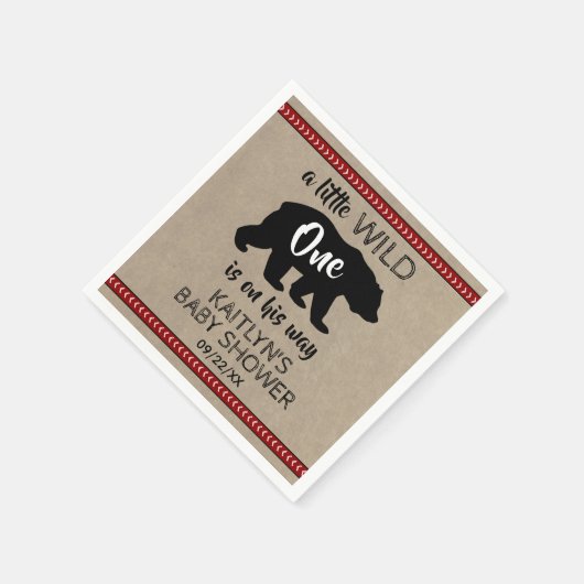 Wild One Boys Baby Shower Serviette (Ecke)
