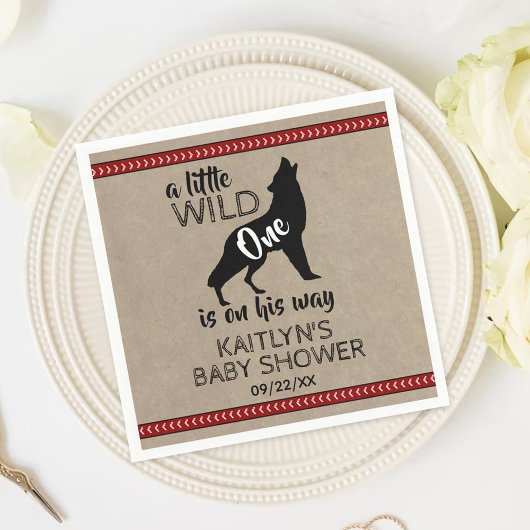 Wild One Boys Baby Shower Serviette