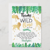 Wild One Boys erster Geburtstag Dankeskarte (Vorderseite)