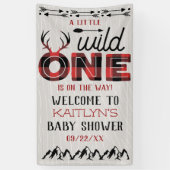 Wild One Boys Rustikale Karierte Lumberjack Babydu Banner (Vertikal)