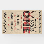 Wild One Boys Rustikale Karierte Lumberjack Babydu Banner (Horizontal)