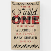 Wild One Boys Rustikale Karierte Lumberjack Babydu Banner (Vertikal)