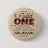 Wild One Boys Rustikale Karierte Lumberjack Babydu Button (Vorderseite)