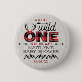 Wild One Boys Rustikale Karierte Lumberjack Babydu Button (Vorderseite)