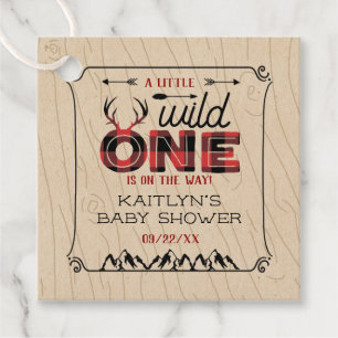 Wild One Boys Rustikale Karierte Lumberjack Babydu Geschenkanhänger