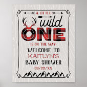 Wild One Boys Rustikale Karierte Lumberjack Babydu Poster (Vorne)