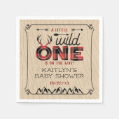 Wild One Boys Rustikale Karierte Lumberjack Babydu Serviette (Vorderseite)