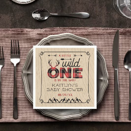 Wild One Boys Rustikale Karierte Lumberjack Babydu Serviette