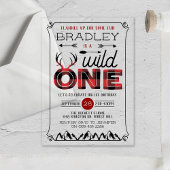 Wild One Boys Rustikaler Kariert Lumberjack 1. Geb Acryleinladungen